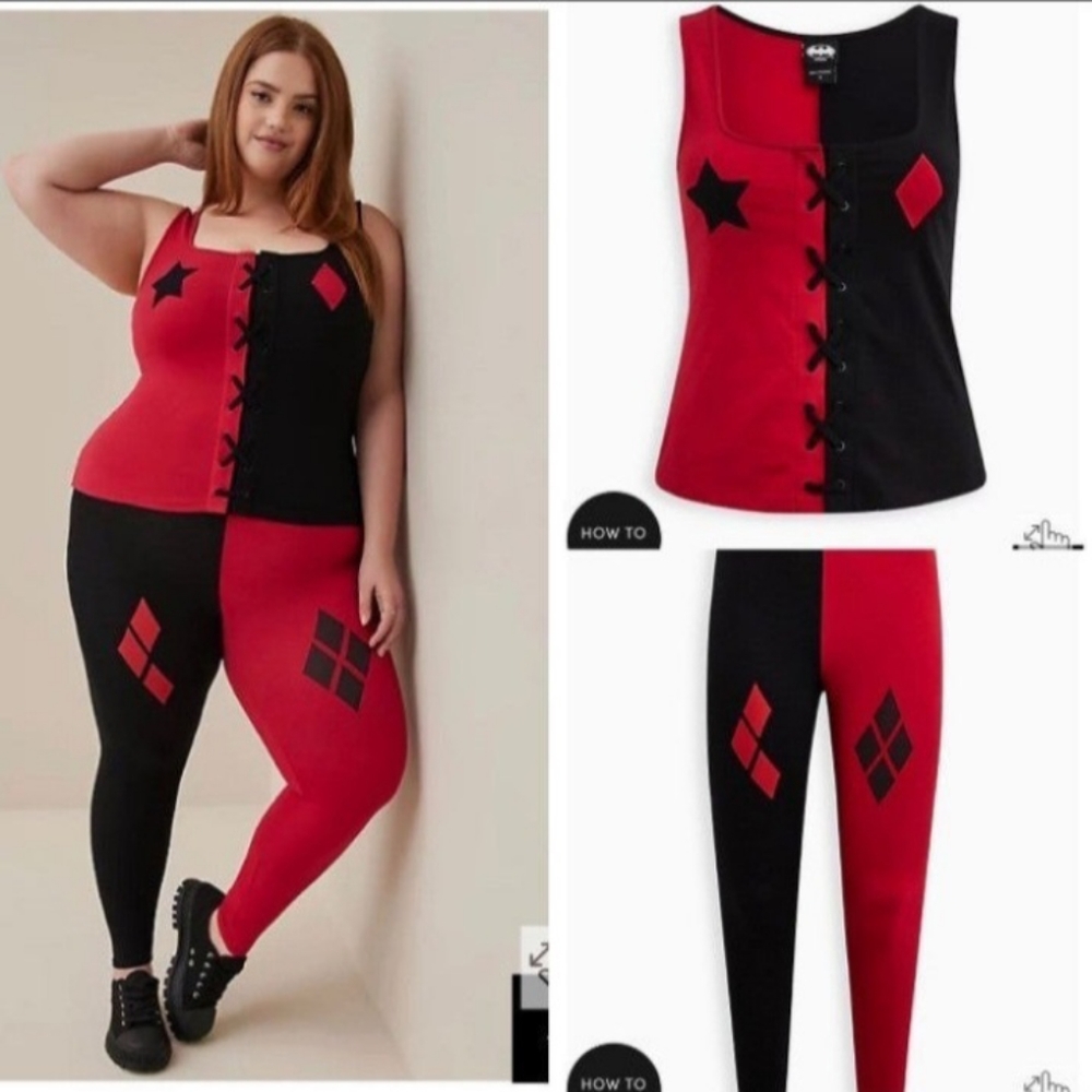 Set! Torrid 2x Harley Quinn Leggings and Tank Top NWT